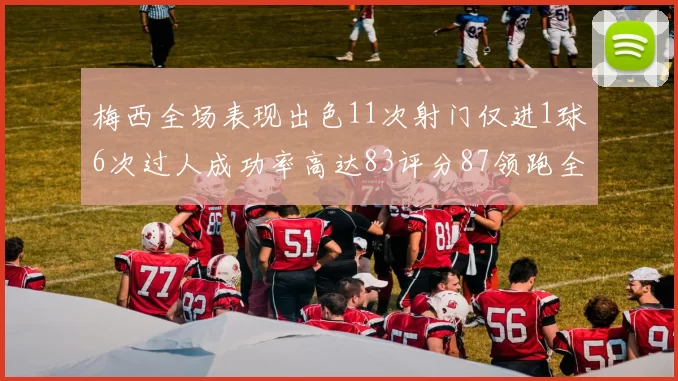 梅西全场表现出色11次射门仅进1球6次过人成功率高达83评分87领跑全场